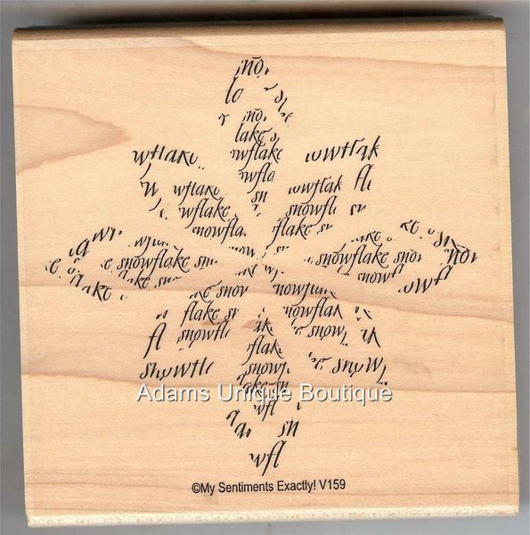 My Sentiments Exactly Rubber Stamp V-159 Large Snowflake, Winter (NEW) S3