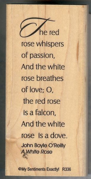My Sentiments Exactly Rubber Stamp R-336 Saying, The Red Rose S25