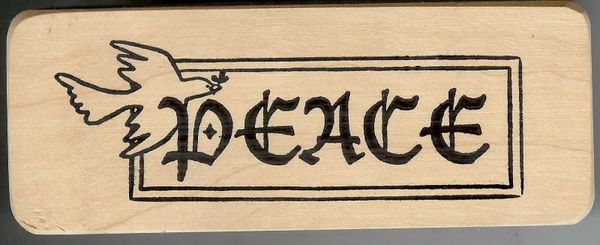 C.C. Rubber Stamp, 07-0532 Saying, Peace with Dove, S9