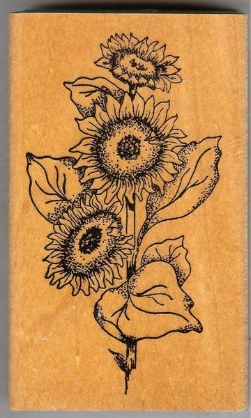 Embossing Arts Rubber Stamp 1993 Botanical Sunflowers Rare S37