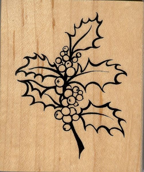 PSX Rubber Stamp F-2377 Botanical Holly & Berries, S14