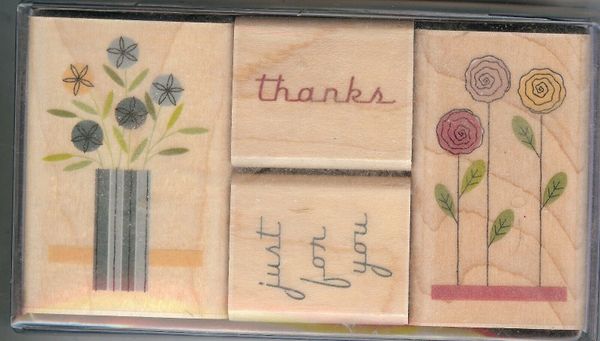 Inkadinkado Rubber Stamp Set #93553 Floral Expressions Set Of 4 WM S11