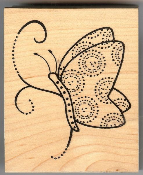 Great Impressions Rubber Stamp G-283 Artistic Side View Butterfly S12