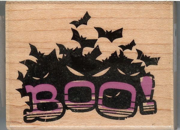 Inkadinkado Rubber Stamp 98675-K Batty BOO, Fall, Harvest, New S16