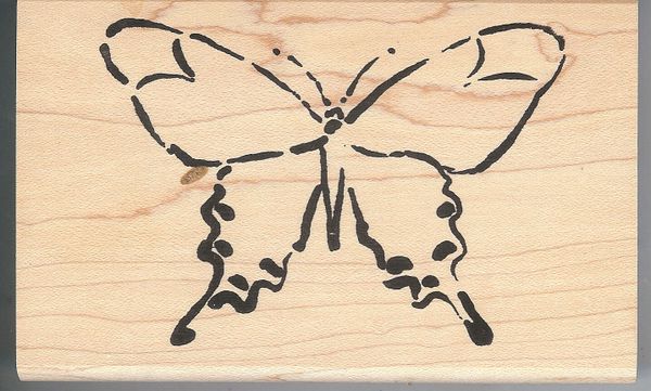 Just for Fun Rubber Stamp G-2004 Beautiful Outline Butterfly, SSBD1