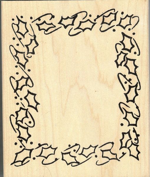 DeNami Design Rubber Stamp P-1497, Holly Wreath, Winter SSBD1-1