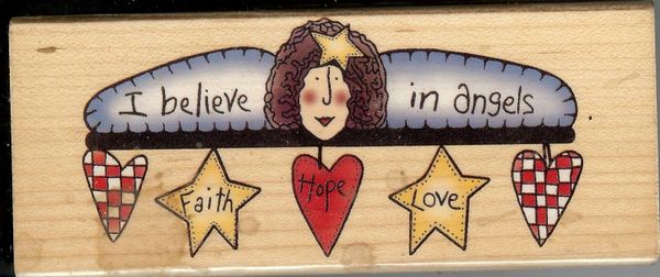 Alma Lynne Rubber Stamp by Inkadinkado, I Believe in Angels S37-S11