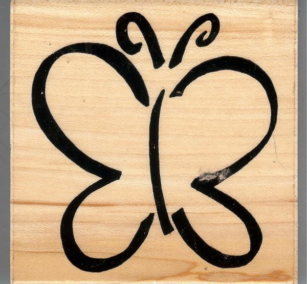 DRL Designs Rubber Stamp Beautiful Artistic Outline Butterfly S25