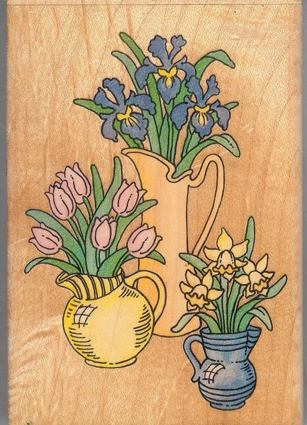 Stampendous, Rubber Stamp P-021 Botanical, Pitcher Perfect Flowers SSBD1-6