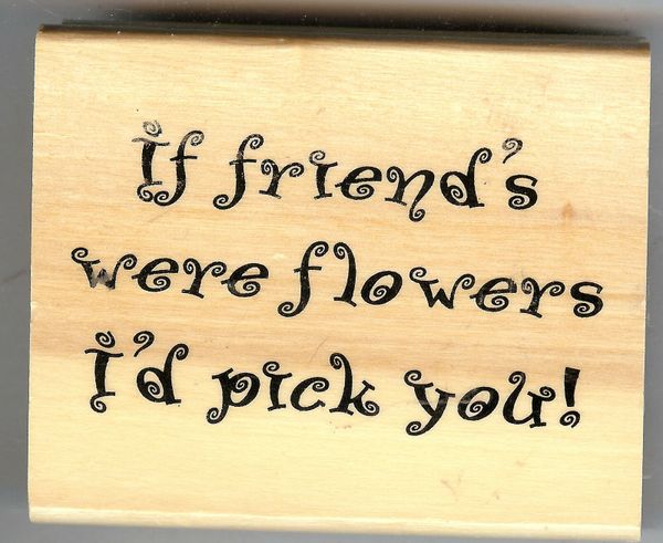 Anita's Rubber Stamp G3406, saying if Friends were Flowers, I'd pick you. S11