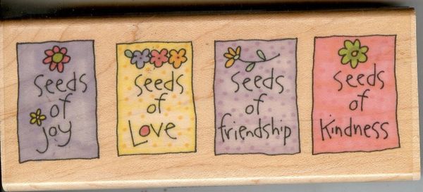 Inkadinkado Rubber Stamp, 93330-X Saying, Seeds of Joy, Seeds of Love SSBD1-5