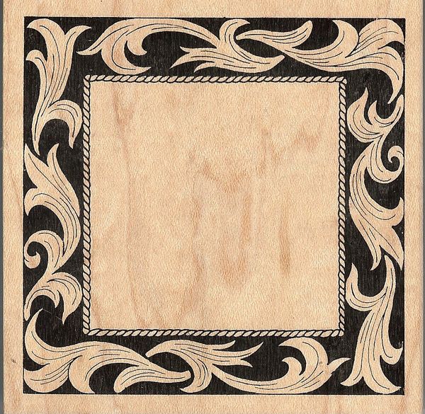 All Night Media Rubber Stamp 348J Square Picture Frame SSBD1-8