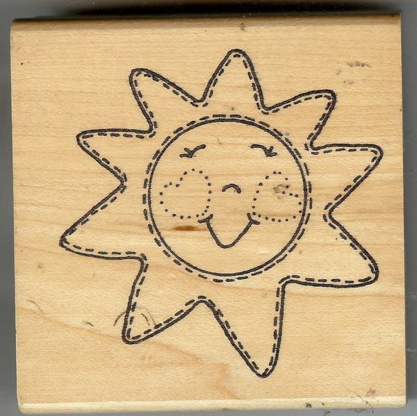 Azadi Earles Rubber Stamp 970-G Happy Sun, Landscape B-2
