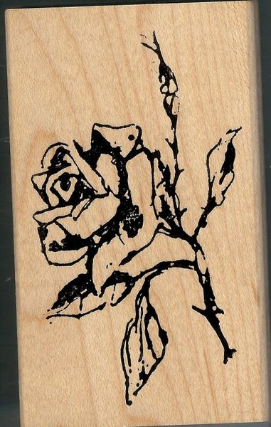 Art Impressions Rubber Stamp, J-2528 Single Lovely Rose B2