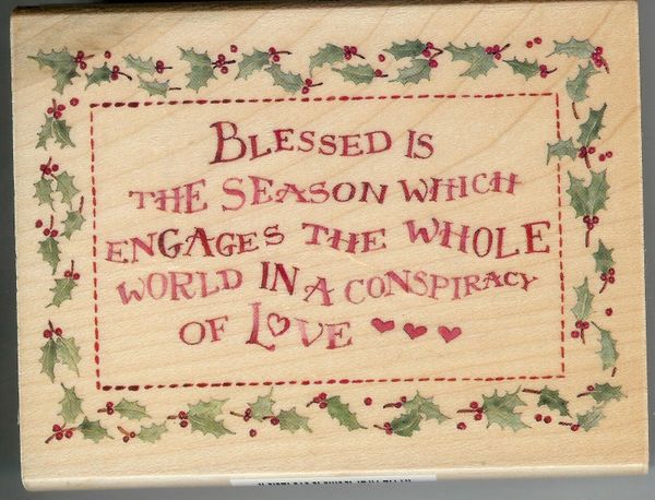 All Night Media Rubber Stamp 99501 Saying Blessed is the Season S40