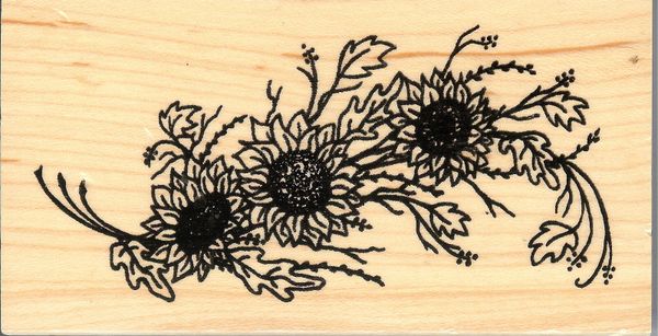 Great Impressions Rubber Stamp H-187 Sunflowers, Fall Leaves S16