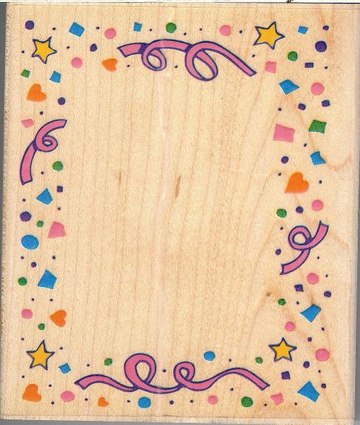 Inkadinkado Rubber Stamp 4822 Confetti Party Frame LG S9