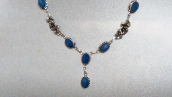 Pure Sapphire 925 Sterling Silver Handcrafted Necklace 19"
