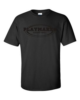 Black Playmaker Tshirt-Black Print