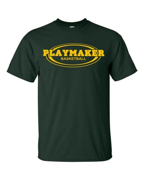 Green Playmaker Tshirt-Gold Print