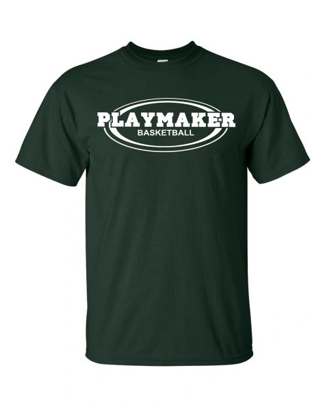 Green Playmaker Tshirt-White Print