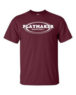 Maroon Playmaker Tshirt-White Print