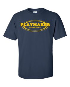 Navy Playmaker Tshirt-Gold Print