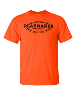 Orange Playmaker Tshirt-Black Print