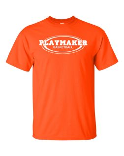 Orange Playmaker Tshirt-White Print