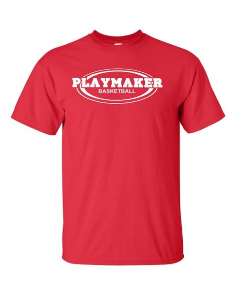 Red Playmaker Tshirt-White Print