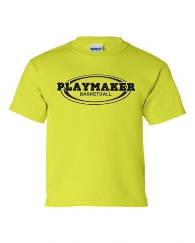 Safety Green Playmaker Tshirt-Black Print