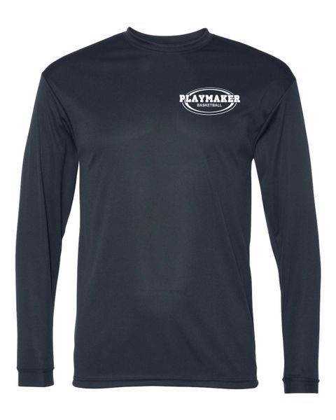 Navy Playmaker Long-sleeve Tshirt-White Print