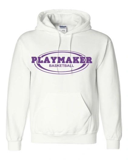 White Playmaker Hoodie-Purple Print