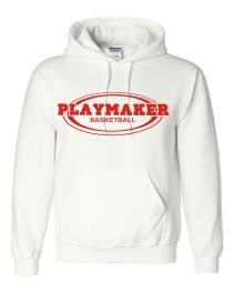 White Playmaker Hoodie-Red Print