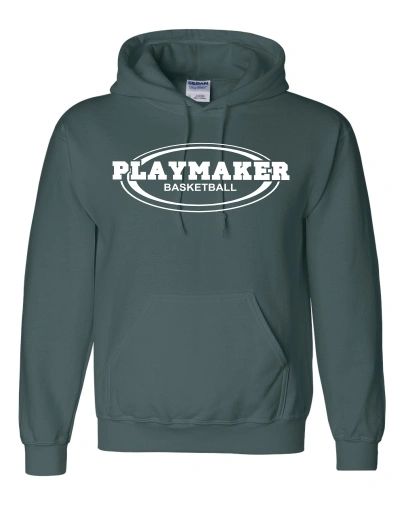 Green Playmaker Hoodie-White Print