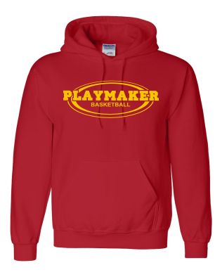 Red Playmaker Hoodie-Gold Print