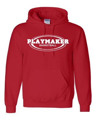 Red Playmaker Hoodie-White Print