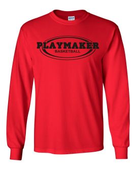 Red Playmaker Long sleeve Tshirt-Black Print