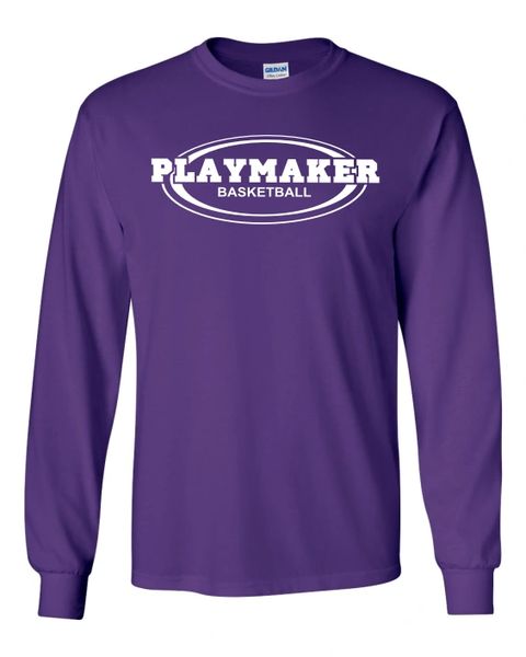 Purple Playmaker Long sleeve Tshirt-White Print