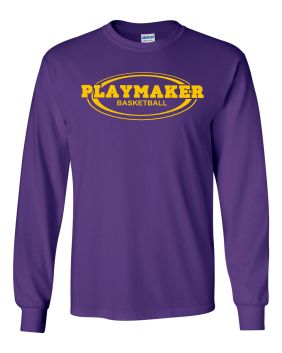 Purple Playmaker Long sleeve Tshirt-Gold Print