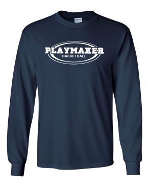 Navy Playmaker Long sleeve Tshirt-White Print