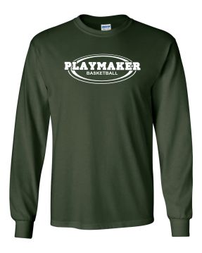 Green Playmaker Long sleeve Tshirt-White Print