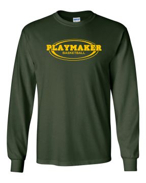 Green Playmaker Long sleeve Tshirt-Gold Print