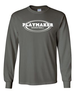 Graphite Playmaker Long sleeve Tshirt-White Print