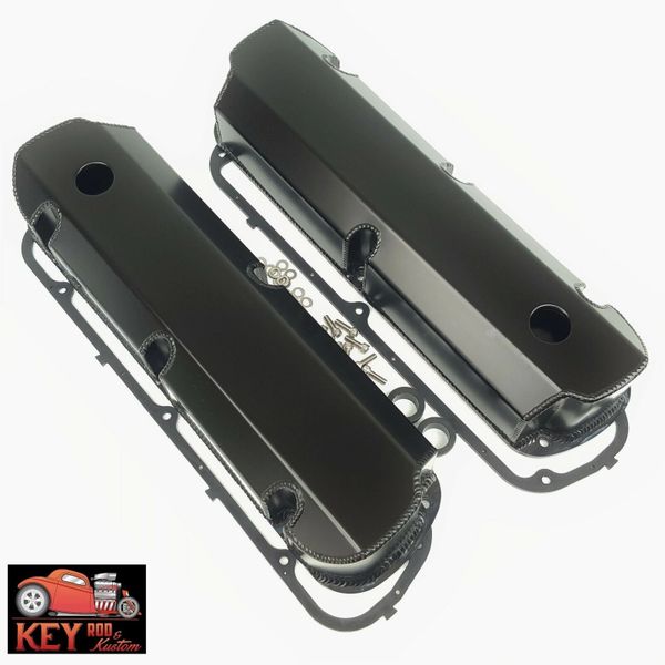 Small Block Ford Black Fabricated Aluminum Valve Covers Gasket 289 302