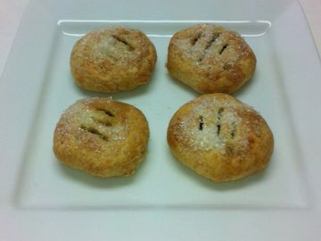 Eccles cake, puff pastry currant filling.