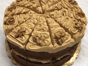 Coffee walnut cake, British coffee and walnut cake