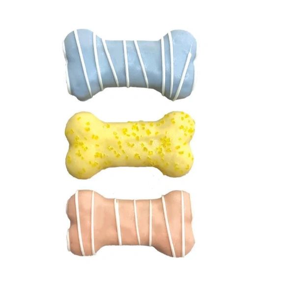 3 inch Dipped Bone Cookies [in assorted colors] by Bosco & Roxy's Bakery