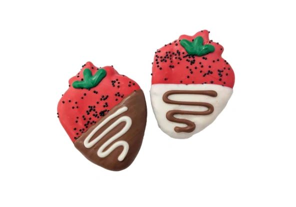 Valentine Dipped Strawberry Dog Cookie by Bosco & Roxy's Gourmet Bakery