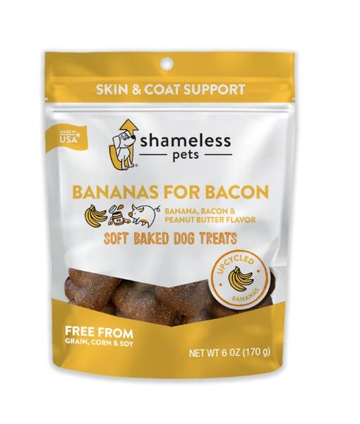 Bananas for Bacon Soft Baked Treats Skin & Coat Support by Shameless Pets